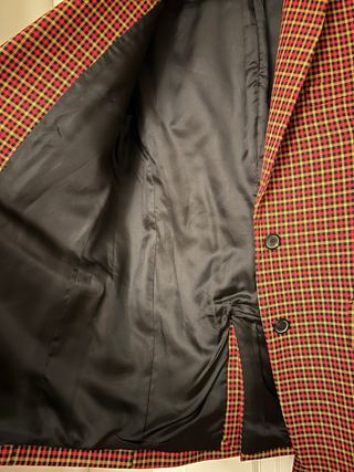 chaqueta de traje zara rojo talla S