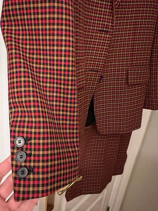 chaqueta de traje zara rojo talla S