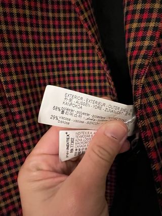 chaqueta de traje zara rojo talla S