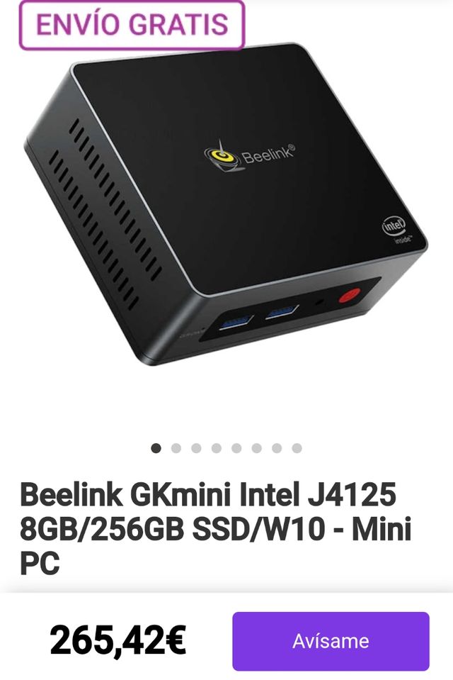 Gk mini pc + pantalla+ teclado/raton+hub