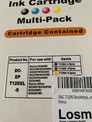 Cartuchos de tinta impresora