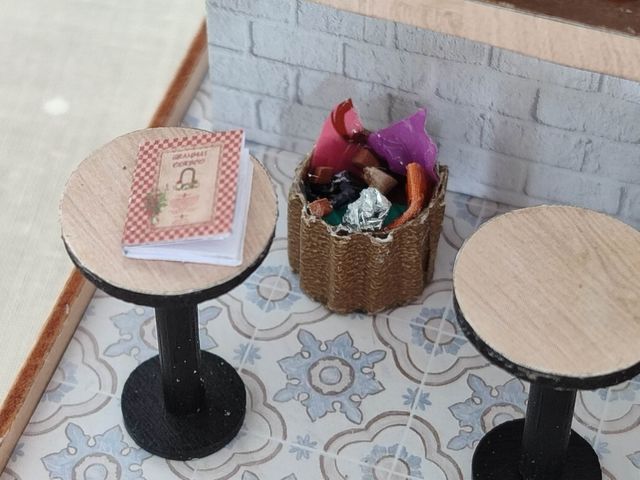 Bar Miniatura cafetería maqueta café casita muñeca