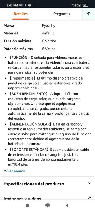 PANEL SOLAR PARA CAMARA DE SEGURIDAD