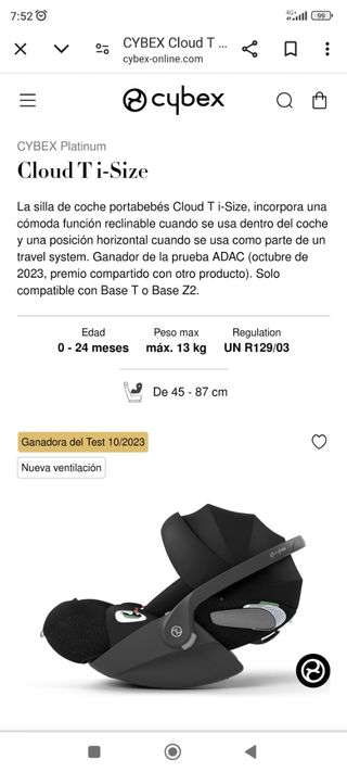 2 Sillas Cybex Cloud Z i-SIZE más SIRONA Z i-SIZE