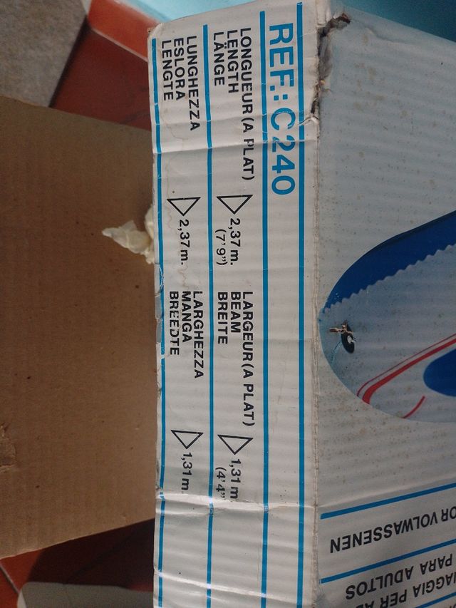 Canotto da spiaggia per adulti con 2 pagaie