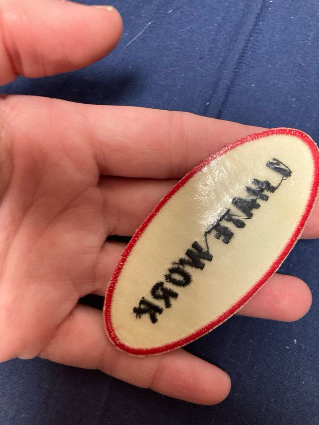 Parche ovalado I hate work