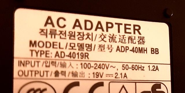 Alimentatore Samsung ADP-40MH AD-4019R