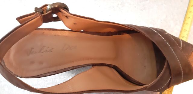 Sandali tacco 9 Julie Dee n.36 vera pelle