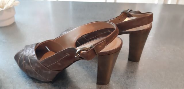 Sandali tacco 9 Julie Dee n.36 vera pelle