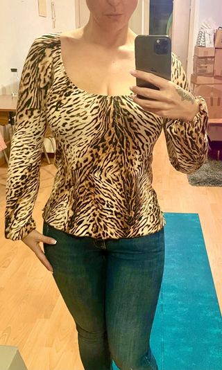 BERSHKA - Top vintage de leopardo t.M