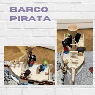 Barco pirata de madera