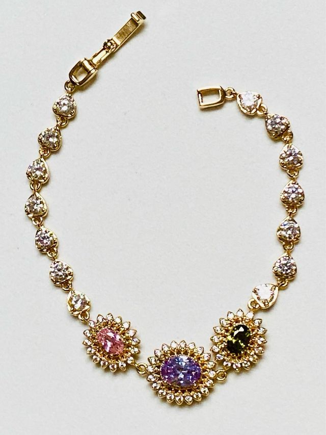 Pulsera con circonitas en oro goldfilled de 18 KT