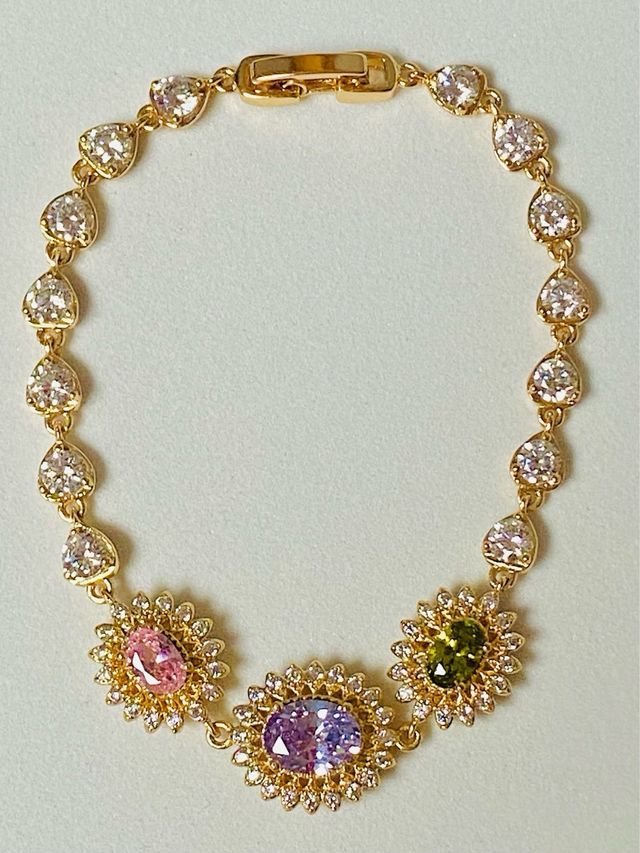 Pulsera con circonitas en oro goldfilled de 18 KT