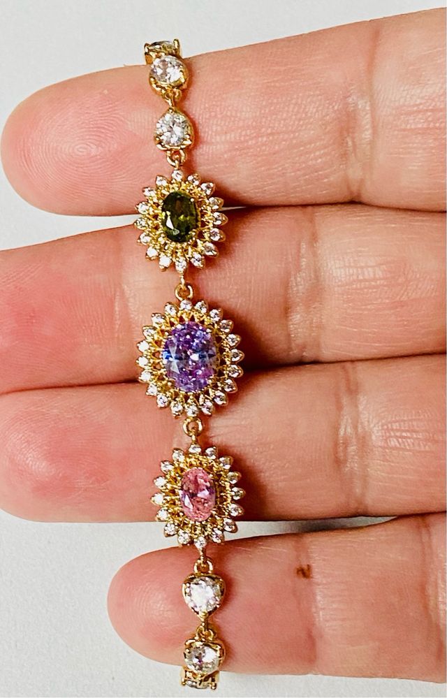 Pulsera con circonitas en oro goldfilled de 18 KT