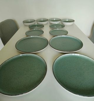 Set piatti verdi ceramica vintage
