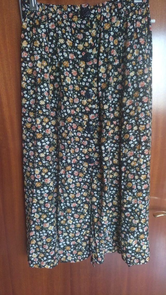 Falda Midi Flores