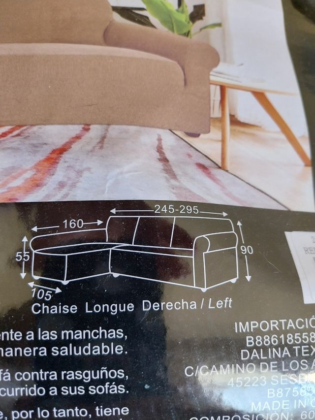 Funda de sofá chaiselongue