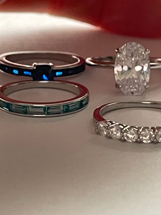 1 Anillo Plata 925. Corte diamante