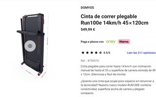 Tapis roulant PIEGHEVOLE Run100e 14 km/h.