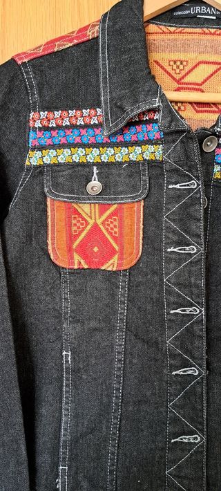 Cazadora vaquera mujer negra decorada S