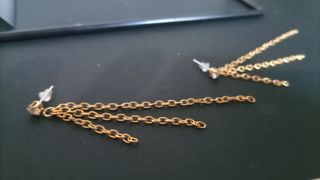 Pendientes extra largos dorados!