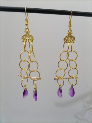 Pendientes extra largos dorados!
