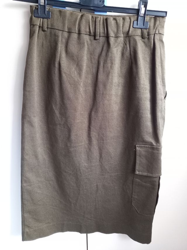 Gonna midi verde militare