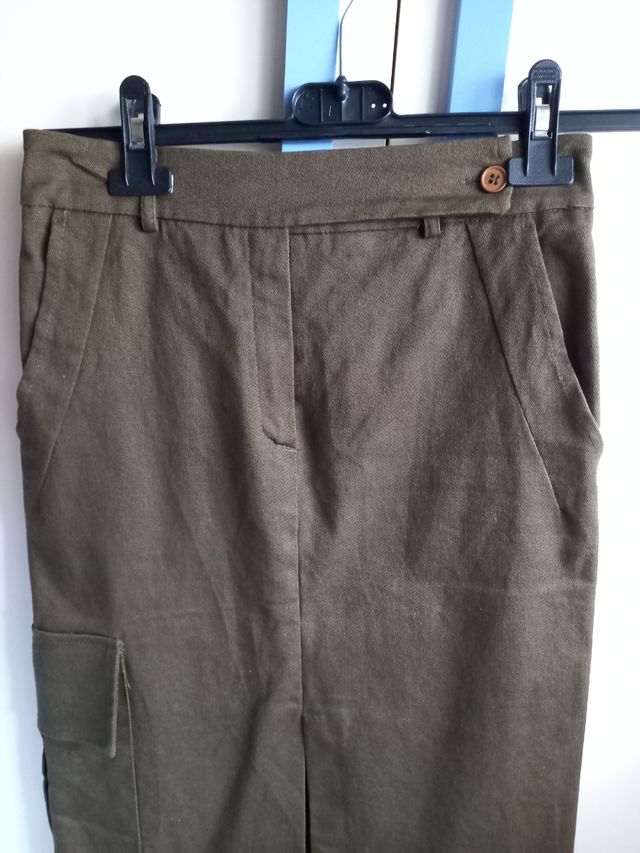 Gonna midi verde militare