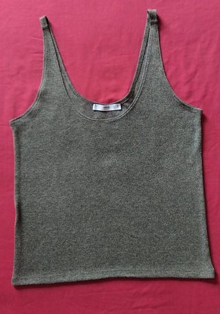 Camiseta tirantes, punto elástico, gris. Nueva. S.