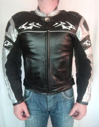 Motociclismo cuero auténtico protecciones L Medida