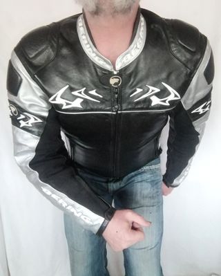 Motociclismo cuero auténtico protecciones L Medida