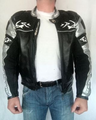Motociclismo cuero auténtico protecciones L Medida