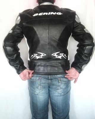 Motociclismo cuero auténtico protecciones L Medida