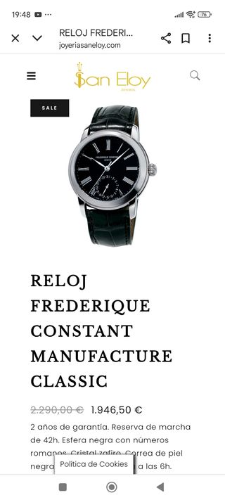 Reloj suizo federique constant
