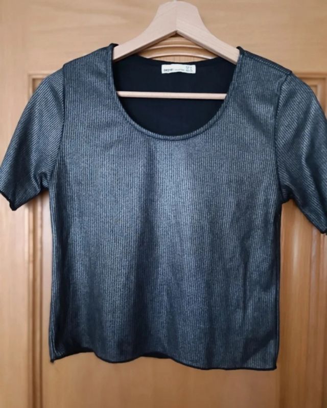 Crop top plateado