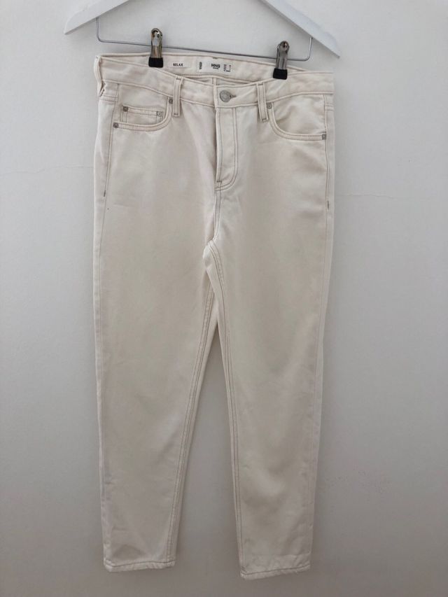 Pantalon vaquero blanco