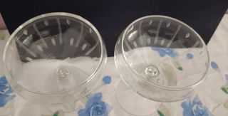 2 Bicchieri Coppe Champagne Anni 40 Con Disegno V