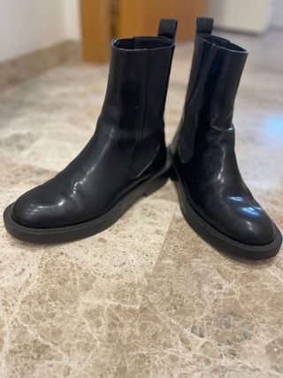 Botin negro caña fina 