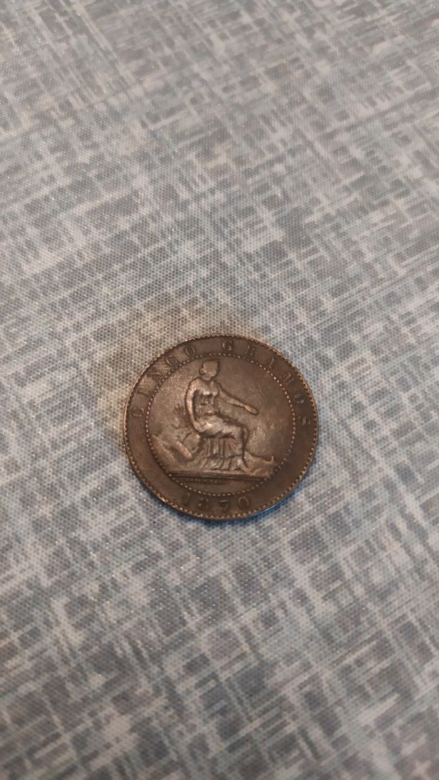 Moneda cinco centimos de 1870