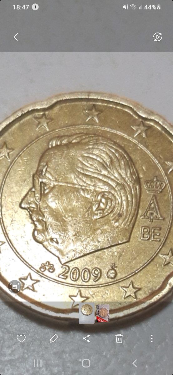 Moneda 20 centimos de colección con error