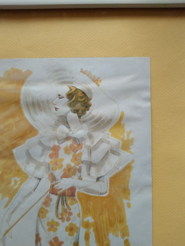 Cuadro mujer con perro