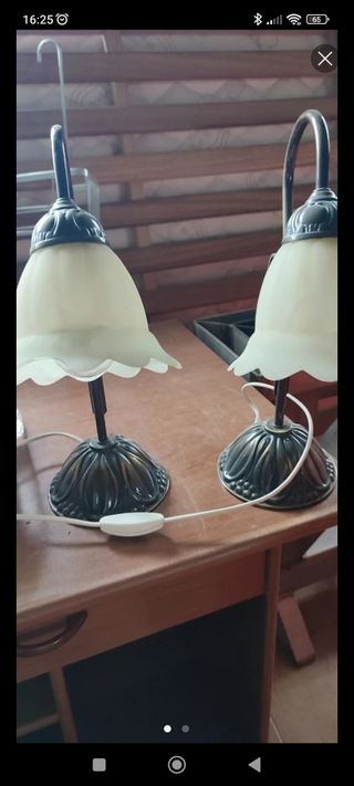 2bLamparas iatalianas tulipán vintage mesa