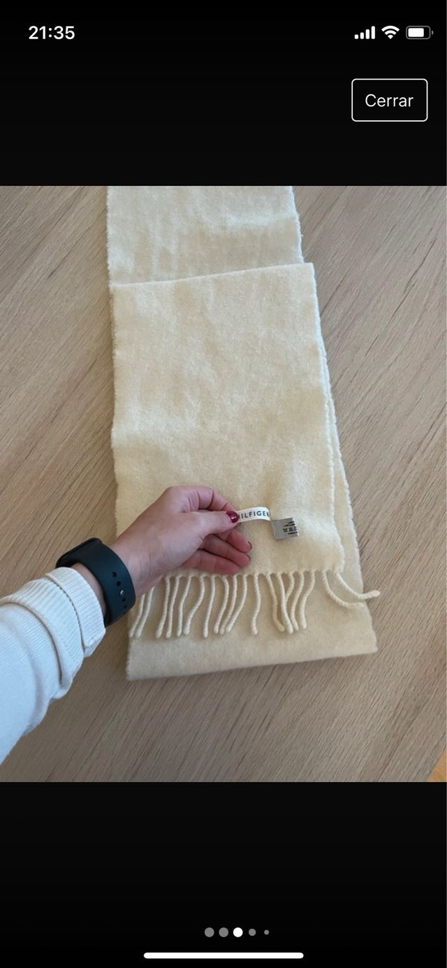 Bufanda Color Hueso Tommy Hilfiger