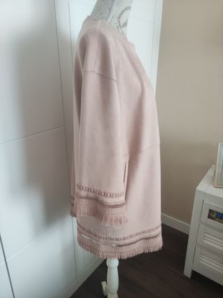 Chaqueta rosa antelina Zara 