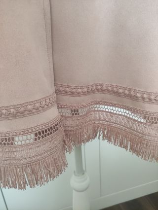 Chaqueta rosa antelina Zara 