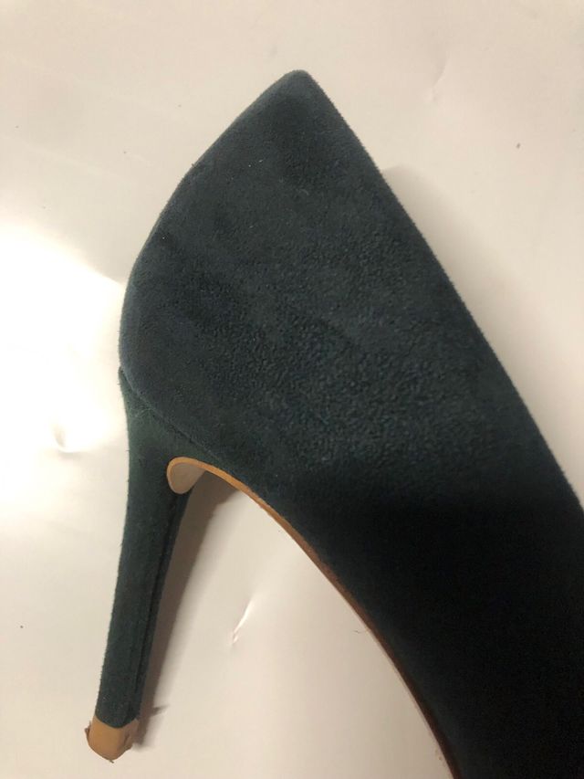 Zapatos tacón verde oscuro