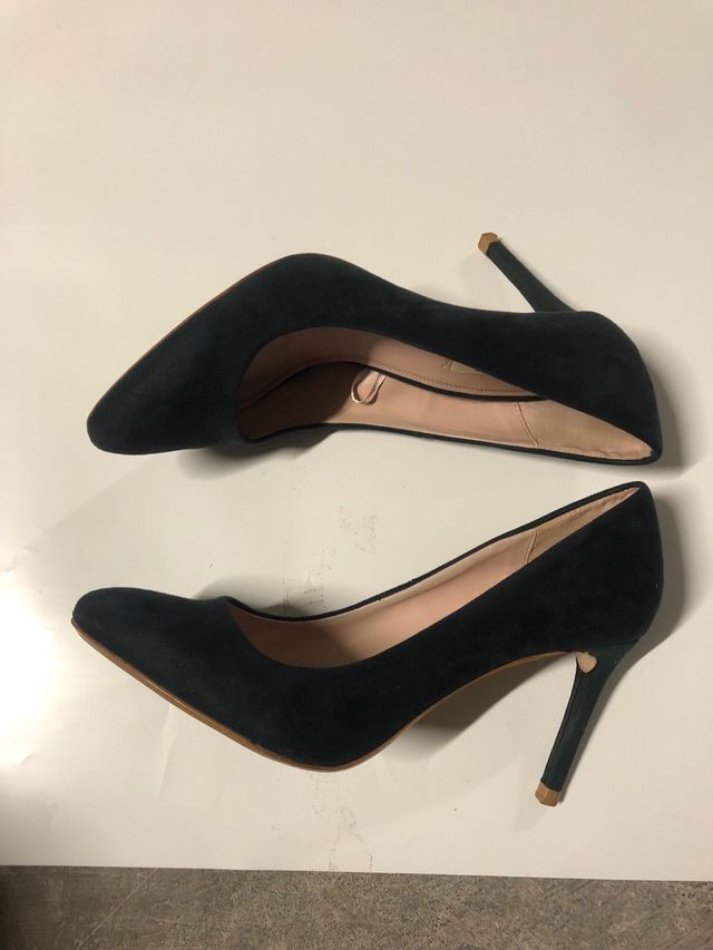 Zapatos tacón verde oscuro