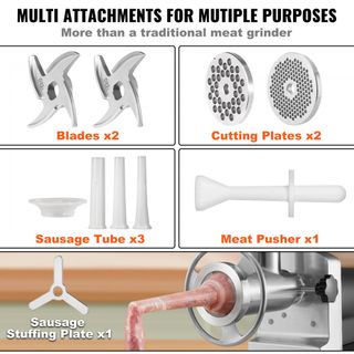 Tritacarne Elettrico Acciaio Inox 1100W Capacità