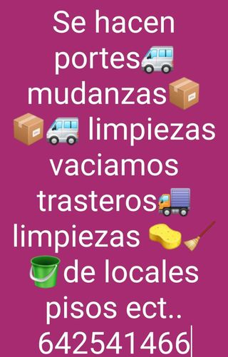 Portes mudanzas limpiezas 642541466