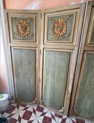 Biombo antiguo doble revestimiento